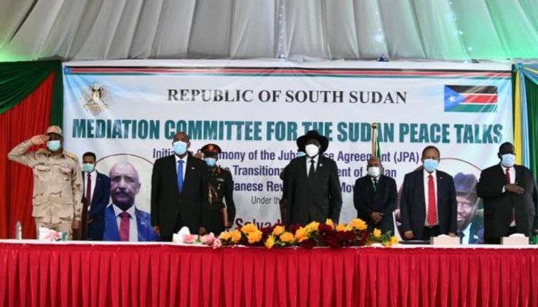 مراسم توقيع اتفاق سلام السودان بالأحرف الأولى
