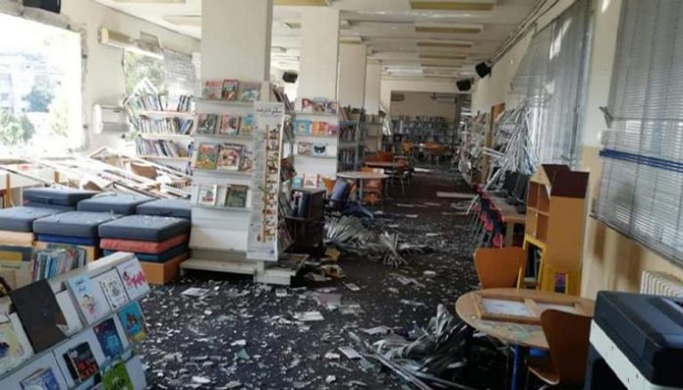 آثار الدمار بمكتبات لبنان عقب انفجار مرفأ بيروت
