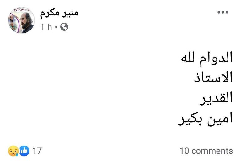 الكاتب والناقد المسرحي المصري أمين بكير
