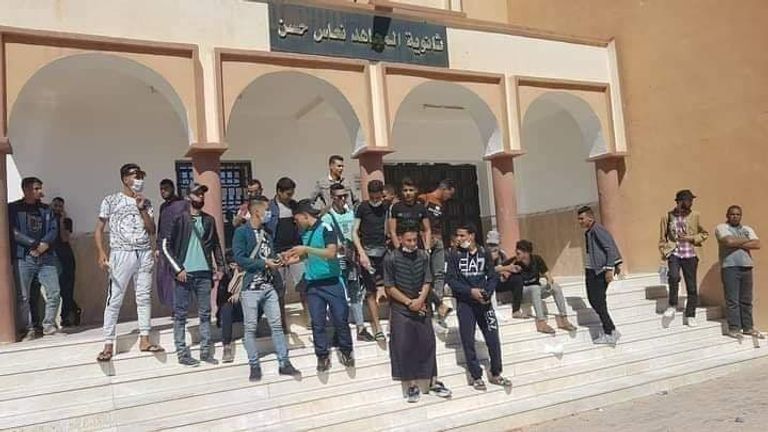 طلبة البكالوريا في إحدى ثانويات محافظة الجلفة