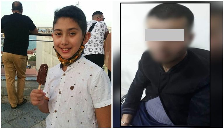 الطفل المغربي عدنان بوشوف، والمشتبه به في قتله الطفل عدنان