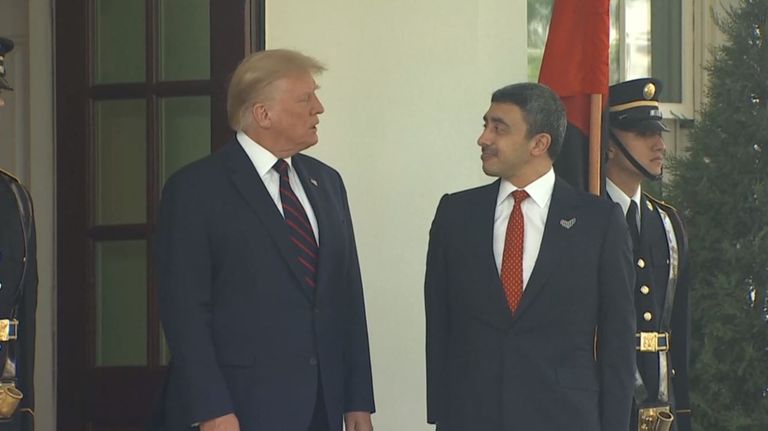 جلسة مباحثات ثنائية بين الرئيس الأمريكي والشيخ عبدالله بن زايد آل نهيان