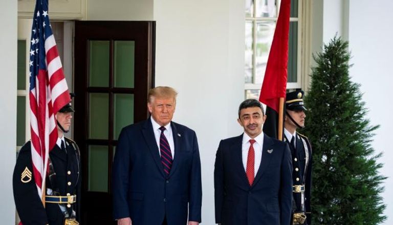 جلسة مباحثات ثنائية بين الرئيس الأمريكي والشيخ عبدالله بن زايد آل نهيان