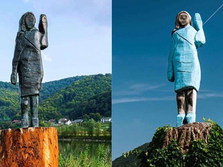 تمثال من البرونز لميلانيا ترامب في سلوفينيا