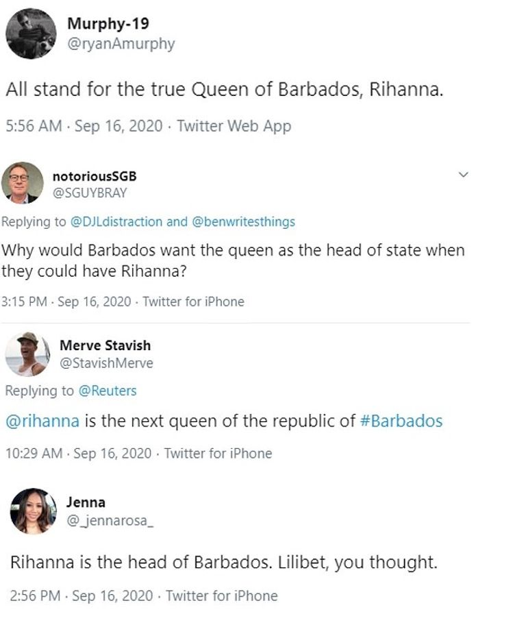 معجبو ريانا يطالبون بتعيينها ملكة لبربادوس خلفا لإليزابيث