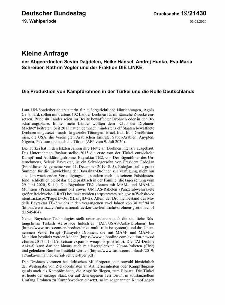 الوثيقة التي اصدرها البرلمان الألماني بشأن الطائرات المسيرة التركية أردوغان يستخدم الطائرات المسيرة للعدوان على سوريا وليبيا