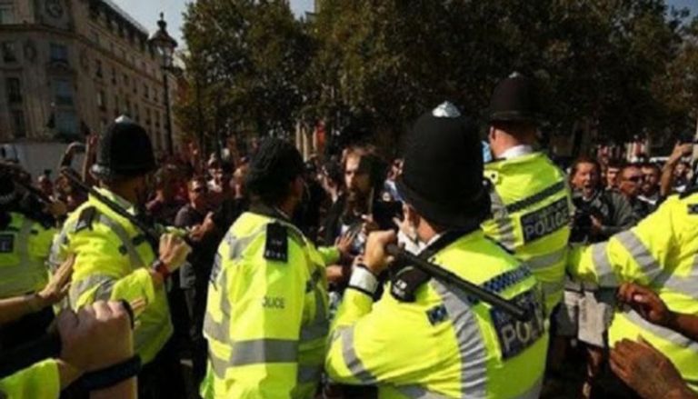 جانب من الاحتجاجات في لندن