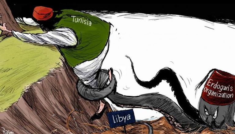 أردوغان الأخطبوط يستهدف تونس في كاريكاتير بريشة رسمي