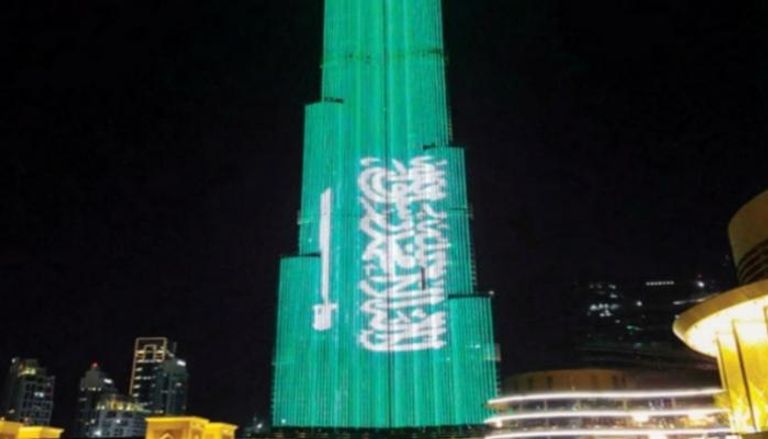برج خليفة يتزين بألوان العلم السعودي - أرشيفية