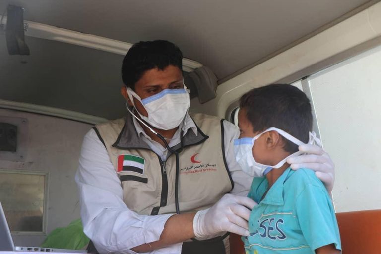 جانب من المساعدات الإماراتية