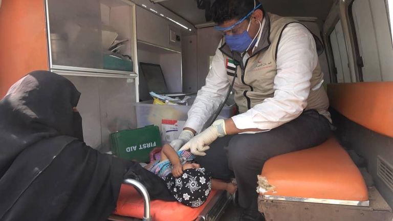 جانب من المساعدات الإماراتية