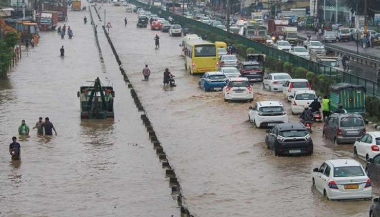 الأمطار الغزيرة في مدينة مومباي