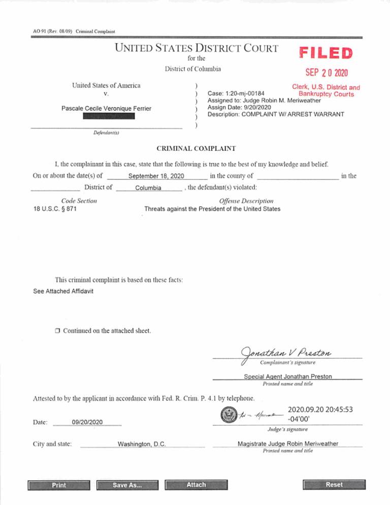 الرسالة كانت موجهة إلى ترامب في البيت الأبيض