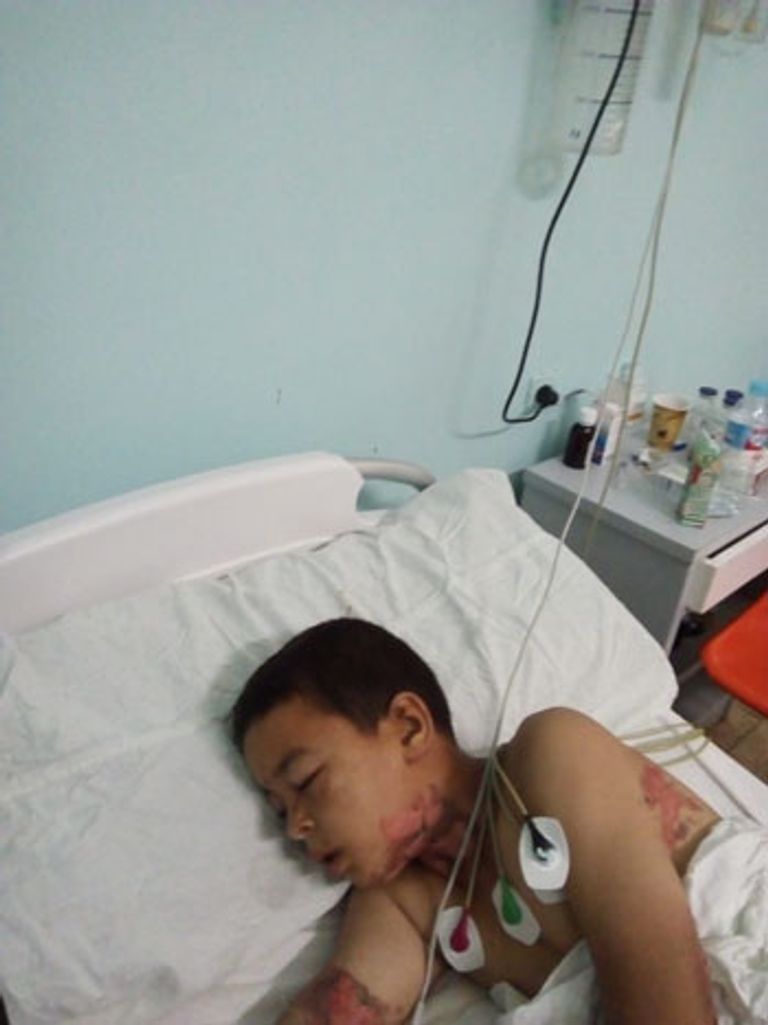 الطفل محمد في المستشفى