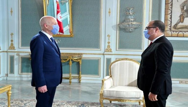 الرئيس التونسي قيس سعيد ورئيس الحكومة هشام المشيشي