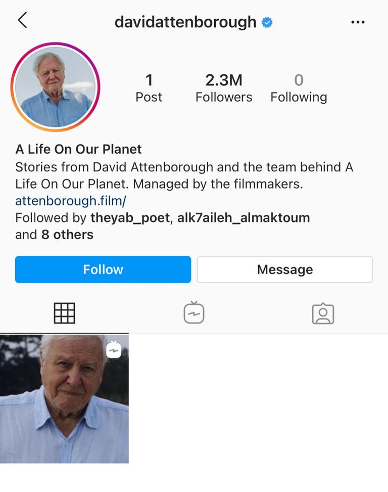 السير البريطاني والمذيع المخضرم ديفيد أتينبورو