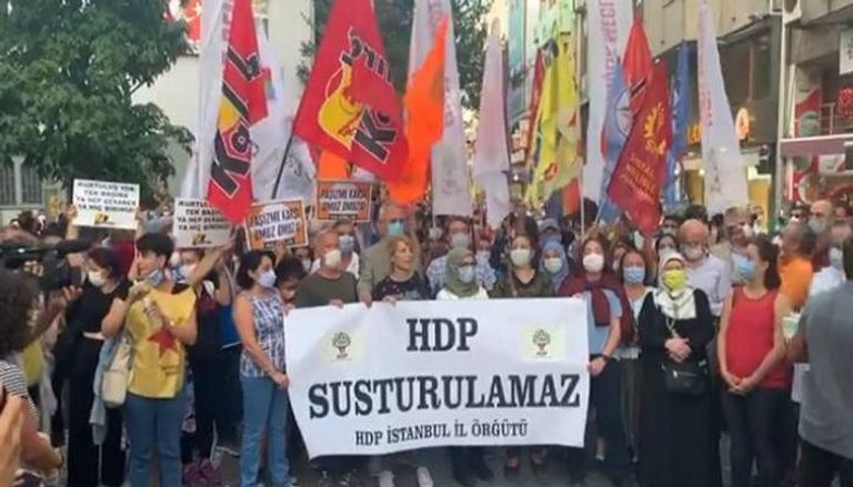 جانب من مظاهرات الأكراد في تركيا 