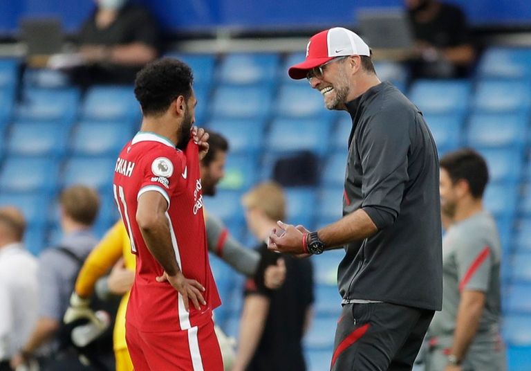 يورجن كلوب ومحمد صلاح محمد صلاح نجم ليفربول