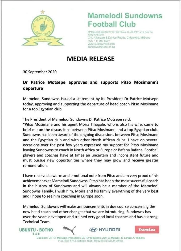 بيتسو موسيماني المدرب الجنوب أفريقي