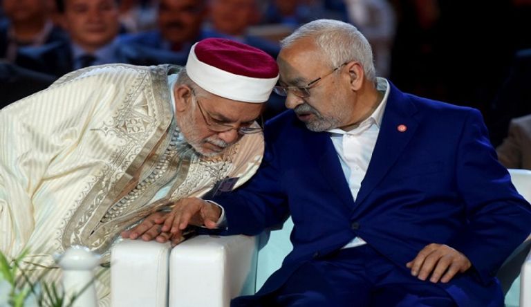 راشد الغنوشي رئيس حركة النهضة الإخوانية بتونس