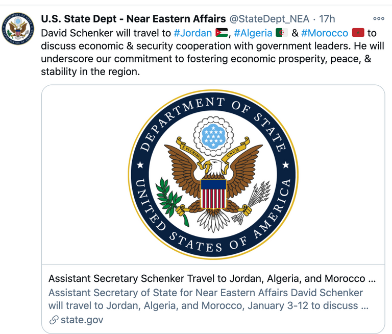 شينكر رفقة بوريطة بمقر وزارة الخارجية المغربية