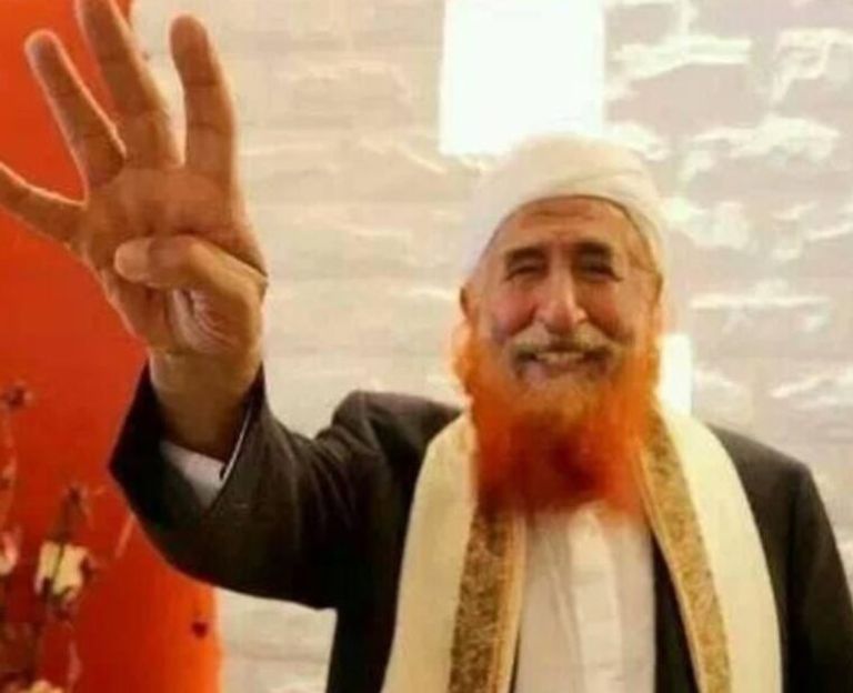 الزنداني وعلامة رابعة الزنداني وأردوغان يرفعان علامة رابعة الخاصة بالإخوان - نورديك مونيتور