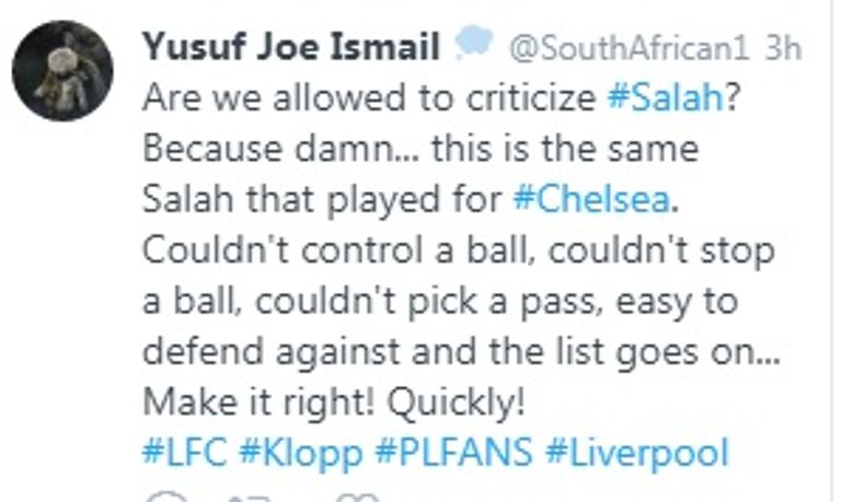 تغريدة تهاجم صلاح