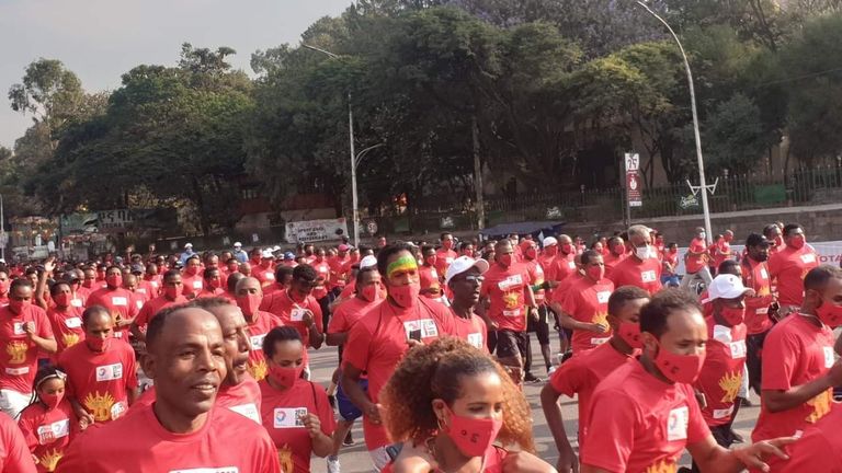 جانب من سباق أديس أبابا السنوي للجري