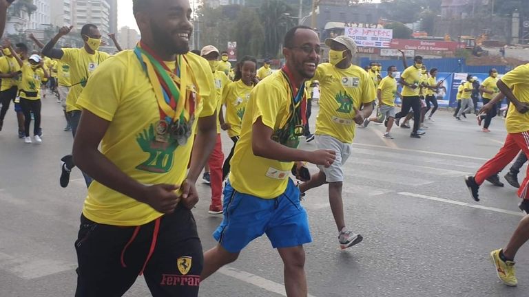 جانب من سباق أديس أبابا السنوي للجري