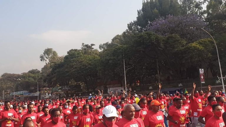 جانب من سباق أديس أبابا السنوي للجري