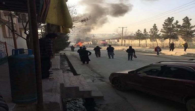 جانب من الانفجار في كابول