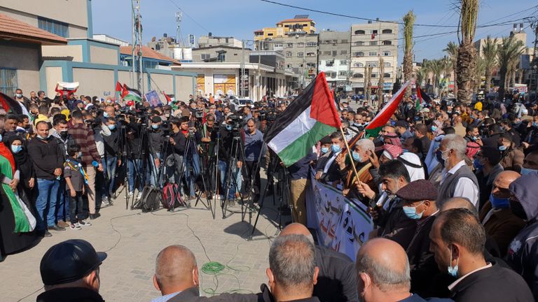 جانب من احتجاجات اللاجئين الفلسطينيين 