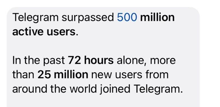 25 مليون مستخدم لتليجرام في ساعات  صراع بين تطبيقات المراسلة