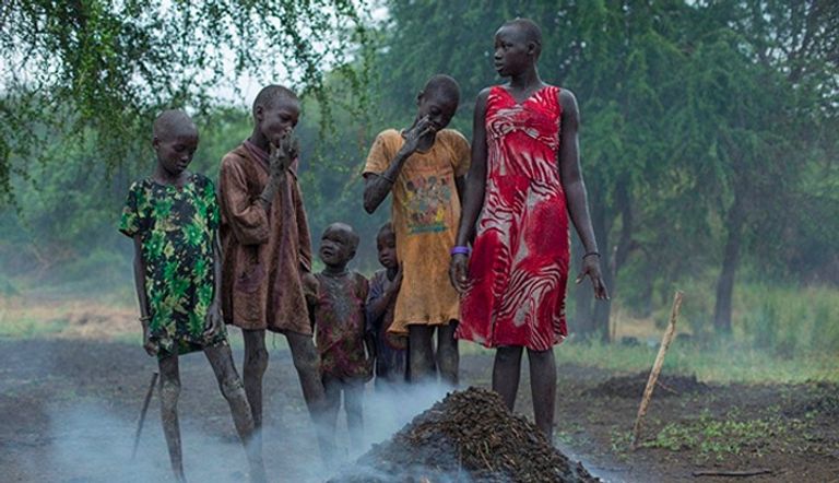 أحد معسكرات أبقار الدينكا بجنوب السودان 