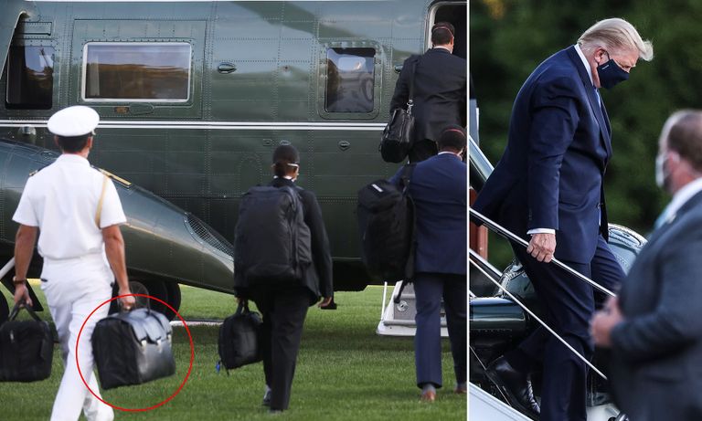 حقيبة كرة القدم أو الحقيبة النووية التي ترافق الرئيس الأمريكي في أي مكان جو بايدن ودونالد ترامب