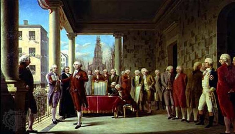 جورج واشنطن أول رئيس أمريكي يؤدي اليمين الدستورية