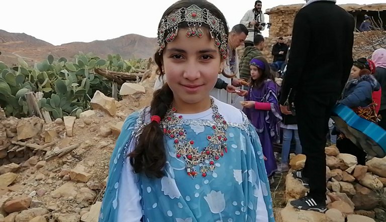 جانب من احتفالات أهل دشرة تاقوست الجزائرية برأس السنة الأمازيغية "يناير" 