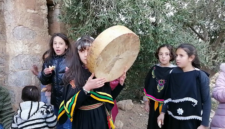 جانب من احتفالات أهل دشرة تاقوست الجزائرية برأس السنة الأمازيغية "يناير" 