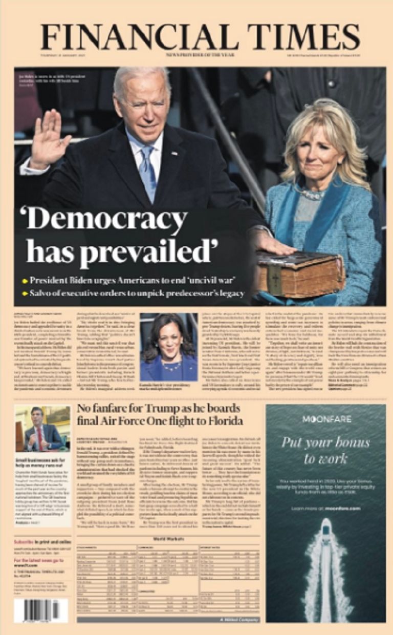 الصحف الغربية تحتفي ببايدن