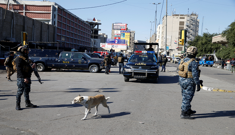 جانب من التفجير الانتحاري المزدوج في بغداد