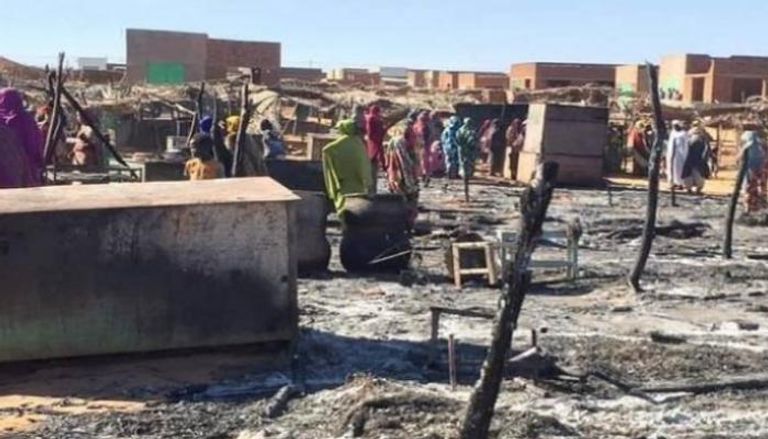 آثار أعمال عنف في مدينة الجنينة غربي دارفور