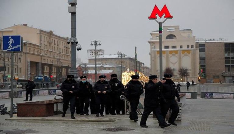 انتشار للشرطة الروسية وسط مظاهرات بموسكو