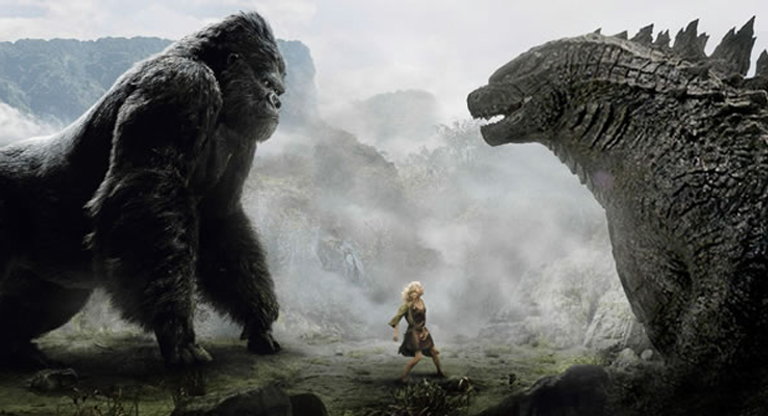 مشهد من فيلم Godzilla vs Kong (جودزيلا ضد كونج).