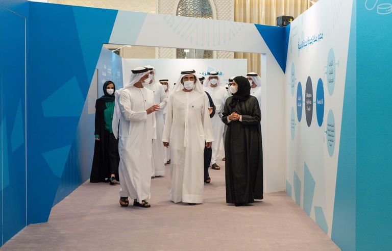الشيخ محمد بن راشد آل مكتوم خلال إطلاق السياسة الوطنية لجودة الحياة الرقمية
