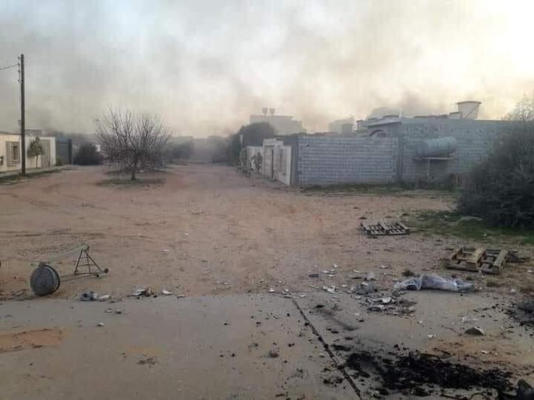 إحراق منازل مواطنين ليبيين بمدينة ترهونة