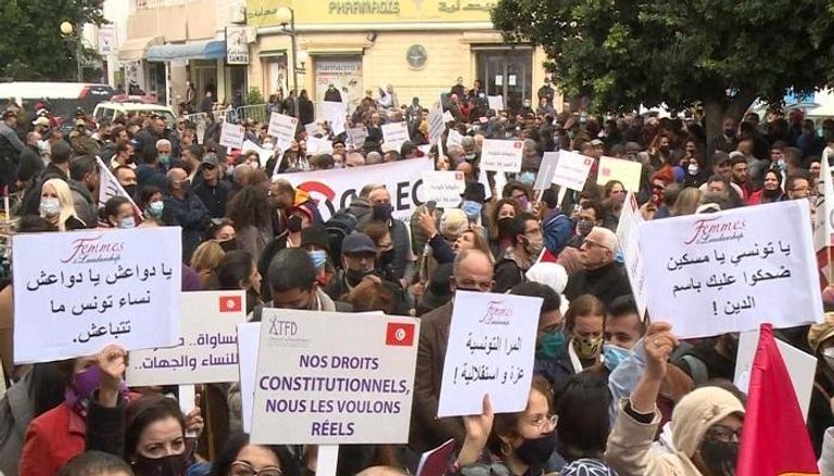 مظاهرة في تونس ضد النهضة الإخوانية- أرشيفية