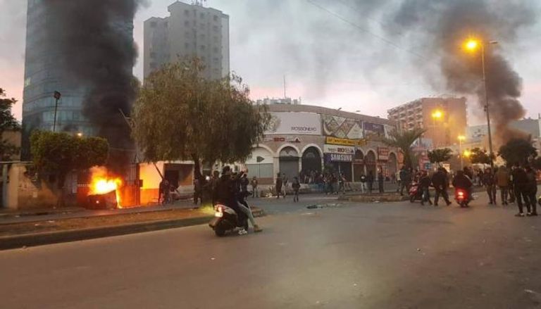 جانب من الاحتجاجات في طرابلس اللبنانية