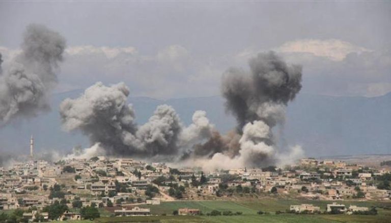 قصف جوي سابق على مناطق بسوريا