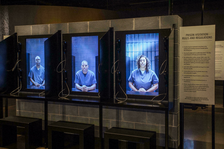 أحد التماثيل المعروضة في متحف العبودية بأمريكا