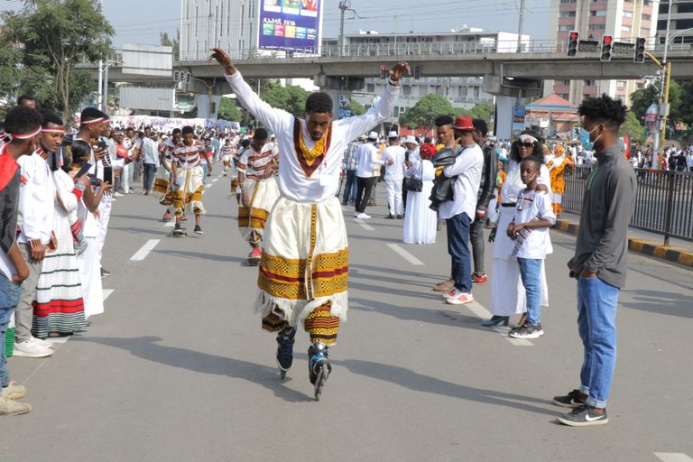 جانب من مهرجان إريتشا لقومية الأورومو 